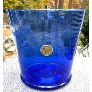 NEW Handmade Cobalt Blue Glass Champagne Ice Bucket Recycled Glass St. Moritz